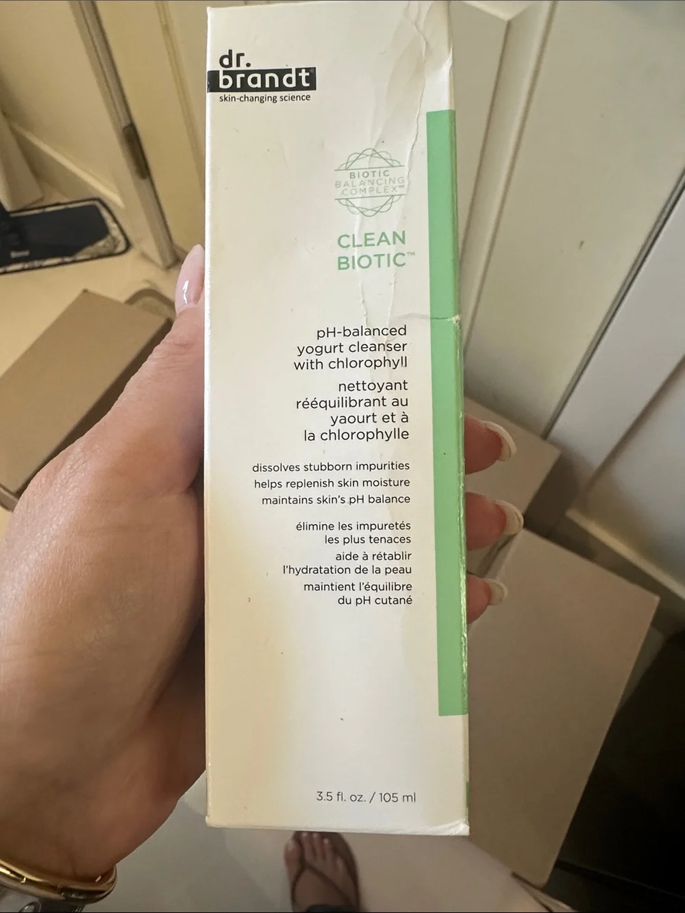 Dr. Brandt Clean Biotic Yogurt Cleanser — White & Green Packaging